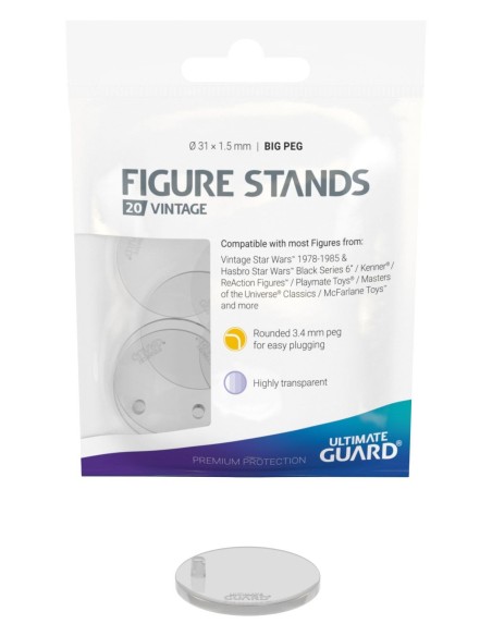Ultimate Guard Standfüße / Stands für Actionfiguren Big Peg Vintage - klar 20er Pack