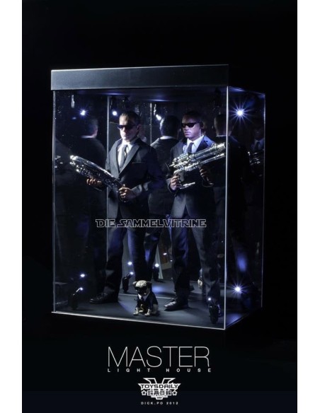Master Light House Acryl Display Case mit Beleuchtung für 1/6 Actionfiguren (schwarz)