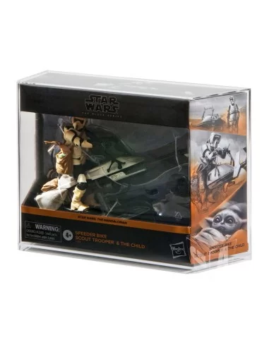 MIB Acrylic Display Case - 6" Star Wars Black Series Deluxe Biker Scout mit The Child - BSC-007