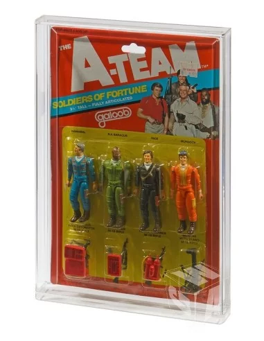 MOC Acrylic Display Case - Vintage GALOOB A-Team 4-Pack - ADC-045