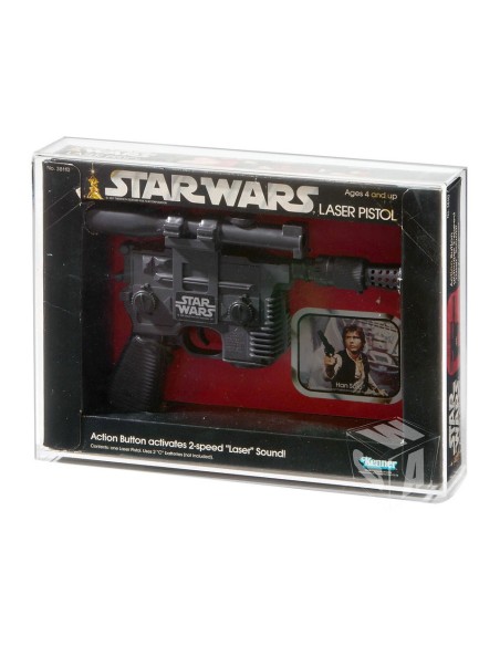 GW Acrylics MIB Acrylic Display Case - Kenner/Palitoy STAR WARS Han/Luke Blaster - AVC-046-XL