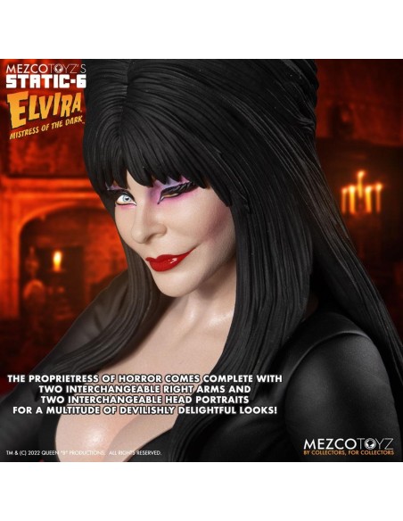 Mezco Elvira, Herrscherin der Dunkelheit - Static-6 PVC Statue 1/6