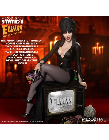 Mezco Elvira, Herrscherin der Dunkelheit - Static-6 PVC Statue 1/6