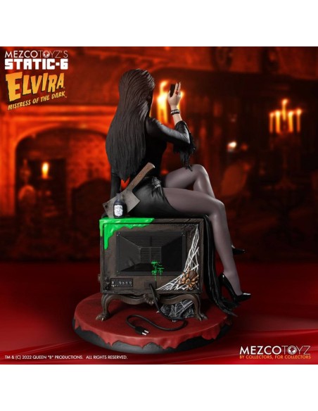 Mezco Elvira, Herrscherin der Dunkelheit - Static-6 PVC Statue 1/6