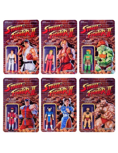 Super7 Street Fighter II ReAction Actionfiguren Wave 1 6er Set