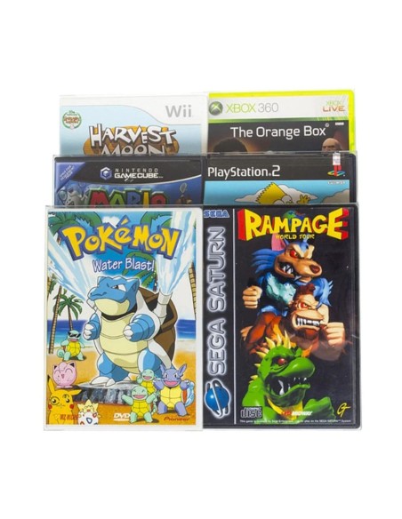 Schutzhülle Faltblister PET Protective Case für Wii / PS2 / XBOX360 / Gamecube Games + DVD