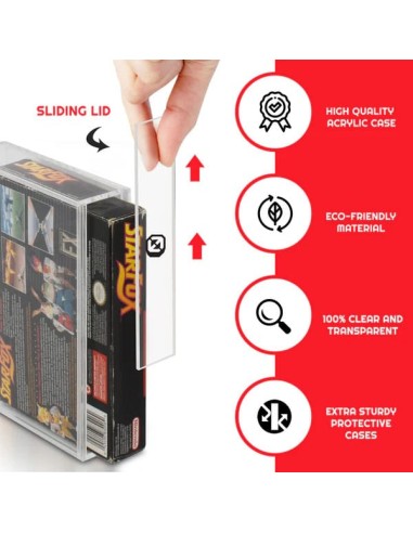 Acrylic Case for Super Nintendo SNES or Nintendo 64 N64 Games - 2-Pack