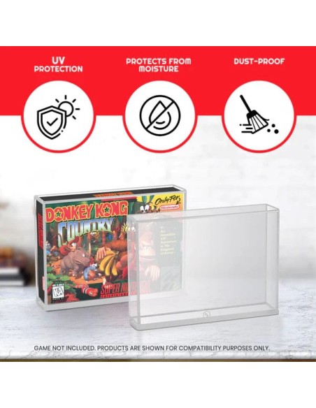 Acrylic Case for Super Nintendo SNES or Nintendo 64 N64 Games - 2-Pack